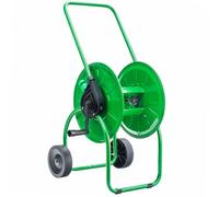 WERKA PRO, Dévidoir sur Roues Métal Pratique et Résistant aux Intempéries pour Jardin, Capacité de 40m de Tuyau avec Raccords Automatiques, Design Élégant, Taille 40m, Couleur Métal