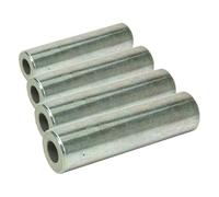 WERKA PRO, Entretoise en métal polyvalente pour axes de roues de brouettes et chariots, diamètre extérieur 20 mm, diamètre intérieur 10 mm, longueur 74 mm, couleur gris métallisé. (Lot de 4)