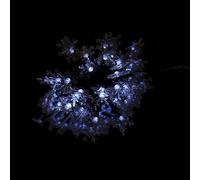 WERKA PRO Guirlande Solaire LED Blanc Froid 30 LED - 6.5 m - 8 Fonctions d'Éclairage - Installation Facile - Utilisation Extérieure - Décorations de Noël