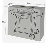 WERKA PRO Housse de Protection pour Barbecue et Plancha 150 x 80 x 90 cm | Polyéthylène, aluminium, imperméable, robuste, durable, anti-UV, usage extérieur et cuisine, grammage 90g/m²