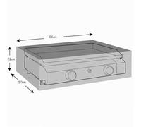 WERKA PRO Housse de Protection pour Plancha à Gaz Étanche 66 x 50 x 22 cm | Polyéthylène, aluminium, imperméable, robuste, durable, anti-UV, usage extérieur et cuisine, grammage 90g/m²