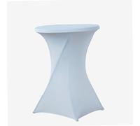 WERKA PRO Housse Nappe Blanche pour Table Mange Debout Ronde Ø80 180 g/m² | Polyester, installation facile, extensible, lavable, usage extérieur et intérieur, 4 poches élastiques pour pieds