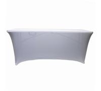 WERKA PRO Housse Nappe pour Table Pliante 240 cm Blanche Ajustement Optimal | Polyvalent, étanche, pliable, usage jardin et extérieur, intérieur, résistante aux intempéries, facile à ranger