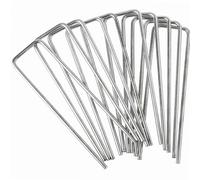 WERKA PRO - Lot de 40 Agrafes Métalliques Galvanisées - Piquets de Fixation pour bâche et Toile de paillage - 15cm x 4cm - En Acier Inoxydable - 11167