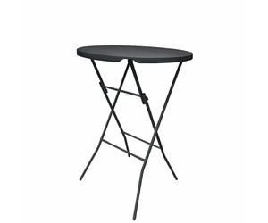 WERKA PRO Mange Debout Pliable Ø80 cm Polyéthylène et Acier 110 cm Gris | Stable, usage extérieur et intérieur, hauteur 110 cm, table pour 3 personnes, mobilier de jardin, légère et facile à ranger