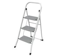 WERKA PRO Marchepied Pliable 3 Marches - Métal Peint - Garde-Corps Sécurisé - Hauteur 105 cm - Compact et Robuste - Charge Maximale 150 kg - Stabilité Excellente
