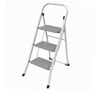 WERKA PRO Marchepied Pliable 3 Marches - Métal Peint - Garde-Corps Sécurisé - Hauteur 105 cm - Compact et Robuste - Charge Maximale 150 kg - Stabilité Excellente
