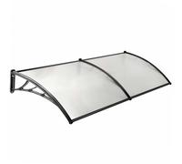 WERKA PRO Marquise en Polycarbonate 2 Panneaux - 80 x 240 cm - Noir - Panneaux 5 mm Anti UV - Décoration et Protection Entrée