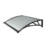 WERKA PRO Marquise en Polycarbonate - 80 x 100 cm - Noir - Panneau 5 mm Anti UV - Décoration et Protection Entrée - Installat