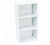 WERKA PRO Meuble Blanc de Rangement - 3 Niches - Panneaux de Bois MDF - 80 x 40 x 29 cm - Livré en Kit avec Plan de Montage - pour Salle de Bain, Couloir ou Chambre - Robuste et Polyvalent