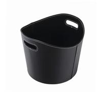 WERKA PRO Panier à Bûches Rond en Similicuir Noir - Ø39 x h31 cm - Polyvalent pour Rangement Bûches, Jouets ou Magazines - Référence 15389 - Code EAN 3700723453899