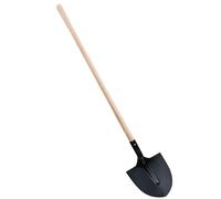 WERKA PRO, Pelle en Acier avec Manche en Bois Noir, Design Ergonomique pour Un Confort Optimal, Polyvalente pour Sable, Terre et Gravier, Longueur 110 cm, Taille 27 cm, Couleur Noire.