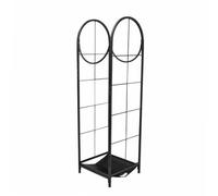 WERKA PRO Range bûches moderne en acier peint noir, design élégant et fonctionnel, deux niveaux de stockage pour optimiser l'espace, protection contre l'humidité, 122 x 35,5 x 35,5 cm, noire