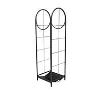 WERKA PRO Range bûches moderne en acier peint noir, design élégant et fonctionnel, deux niveaux de stockage pour optimiser l'espace, protection contre l'humidité, 122 x 35,5 x 35,5 cm, noire