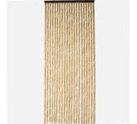 WERKA PRO Rideau Chenille Beige Uni - 120 x 220 cm - Protection Contre Insectes et Poussière - Tringle Ajustable et Anneaux de Suspension - Fibres Synthétiques Anti Effilochage
