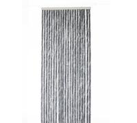 WERKA PRO Rideau Chenille Gris Foncé Uni - 120 x 220 cm - Protection Contre Insectes et Poussière - Tringle Ajustable et Anneaux de Suspension - Fibres Synthétiques Anti Effilochage