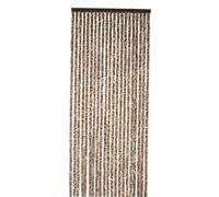 WERKA PRO Rideau Chenille Marron et Beige - 120 x 220 cm - Protection Contre Insectes et Poussière - Tringle Ajustable et Anneaux de Suspension - Fibres Synthétiques Anti Effilochage