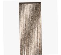 WERKA PRO Rideau Chenille Marron et Beige - 90 x 220 cm - Protection Contre Insectes et Poussière - Tringle Ajustable et Anneaux de Suspension - Fibres Synthétiques Anti Effilochage