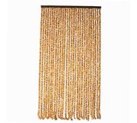 WERKA PRO Rideau Chenille Marron et Blanc Ajustable 120 x 220 cm | Polypropylène, plastique, traité anti-UV, usage intérieur, protection contre insectes, tringle ajustable et anneaux