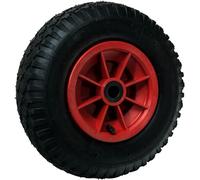 WERKA PRO Roue Gonflable 12'' - 300 x 85 mm - Alésage 20 mm - Roulements à Rouleaux Cylindriques - Pour Diable, Chariot et Remorque de Jardin - Jante Rouge - 2 Plis