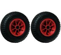WERKA PRO Roue Gonflable 12'' - 300 x 85 mm - Alésage 20 mm - Roulements à Rouleaux Cylindriques - Pour Diable, Chariot et Remorque de Jardin - Jante Rouge - 2 Plis (Lot de 2)
