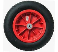 WERKA PRO Roue Gonflable 13'' 330 x 85 mm - Alésage 10 mm - Jante Plastique Rouge - Roulements à Billes - Chambre à Air en Caoutchouc - Usage Diables et Chariots