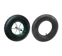 WERKA PRO Roue gonflable 15'' 385x95 Axe de 20 mm & Meister 0810200 Chambre à air pour roue de brouette Noir 400 mm