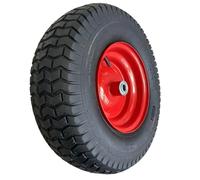WERKA PRO, Roue gonflable polyvalente Ø 400 x 150 mm avec axe déporté, idéale pour diables, chariots et remorques de jardin, offrant performance, durabilité et esthétique, couleur rouge.