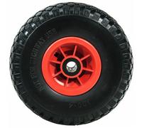 WERKA PRO Roue Increvable 10'' - Ø260 x 75 mm - Alésage 25 mm - Rouge - Pneu Plein avec Roulement à Billes - Pour Diable et Chariot - Usage Bricolage - 0,94 kg