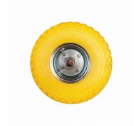 WERKA PRO, Roue increvable 10 pouces avec axe central, idéale pour chariots et diables, jante en métal galvanisé, capacité de charge 100 kg, dimensions 260 x 85 mm, alésage 20 mm, couleur jaune