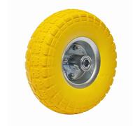 WERKA PRO, Roue Increvable avec Axe déporté, Idéale pour Chariots et Diables, Jante en Métal Galvanisé, Capacité de Charge 100 kg, 260 x 85 mm, Alesage 16mm, Jaune