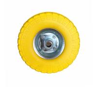 WERKA PRO Roue Increvable Axe Déporté Alésage 20 mm 260 x 85 mm Jaune | Acier galvanisé, caoutchouc, robuste, usage bricolage, axe déporté, alésage 20 mm, pour chariots, diables, brouettes