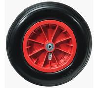 WERKA PRO Roue Increvable Brouette 14'' Alésage 10 mm 360 x 85 mm Rouge | Robuste, durable, jante rouge, roulements à billes, pour brouettes, chariots et diables, bande de roulement en ligne