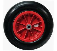 WERKA PRO Roue Increvable Brouette 14'' Alésage 20 mm 360 x 85 mm Rouge | Robuste, durable, usage jardin, jante rouge, roulements à billes, pour brouettes et remorques, bande de roulement en ligne