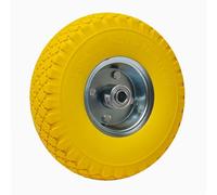 WERKA PRO Roue Increvable Diable 10'' Alésage 16 mm Ø260 x 85 mm Jaune | Installation facile, robuste, usage bricolage, alésage 16 mm, jante métallique galvanisée, pour chariot, diable, brouette
