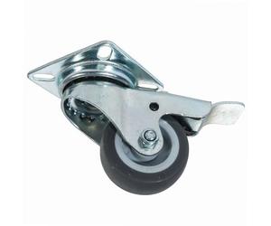 WERKA PRO Roulette Pivotante avec Frein Atelier Ø50 mm Charge Max 40 kg | Caoutchouc, acier, robuste, durable, sécurisé, usage bricolage et garage, atelier, platine métallique 60 x 60 mm
