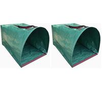 WERKA PRO, Sac de Jardin Demi-Rond 150 L en Polypropylène, Résistant aux Déchirures, Pliable avec Poignées Renforcées, Idéal pour Le Jardinage et Le Nettoyage, Vert, 150 L (Lot de 2)