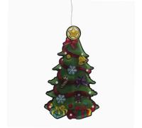 WERKA PRO Sapin Lumineux à Pile 9LED - PVC - 15 x 25 x 2,6 cm - Fonctionnement à Piles AAA - Usage Intérieur - Installation Flexible avec Ventouse ou Suspension