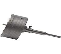 WERKA PRO Scie trépan SDS+ en carbure de tungstène, idéale pour travaux de maçonnerie, fixation rapide SDS+, longueur 160 mm, diamètre 125 mm, couleur argentée.