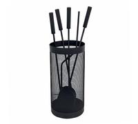 WERKA PRO Serviteur pour Poêle et Cheminée 5 Pièces 52 cm Noir