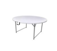 WERKA PRO - Table Pliante Ronde - Capacité d'accueil jusqu'à 8 Personnes - Structure en Acier Robuste - Légère et Facile à Ranger - Idéale pour Tous Vos Evénements - Gris - 150 cm