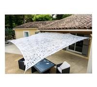WERKA PRO Toile d'Ombrage Ajourée Blanche 3 x 3m - Protection Anti UV - 4 Crochets d'attache en Acier Chromé - Ventilation Co