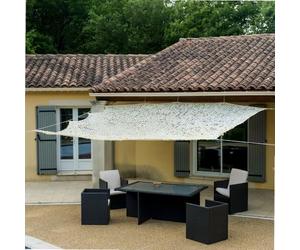 WERKA PRO Toile d'Ombrage Ajourée Polyester Anti-UV 120 g/m² 2 x 3 m Beige | Polyester, acier, installation facile, solaire, usage terrasse et balcon, extérieur, ventilation efficace