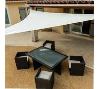WERKA PRO Voile d'ombrage Blanc Triangulaire 5 x 5 x 5 m