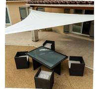 WERKA PRO Voile d'Ombrage Triangulaire Hydrofuge 3,6 x 3,6 x 3,6 m Blanche | Polyéthylène, métal, durable, tressé, solaire, usage jardin et terrasse, extérieur, 3,6 x 3,6 x 3,6 m, pour jardin, terrasse