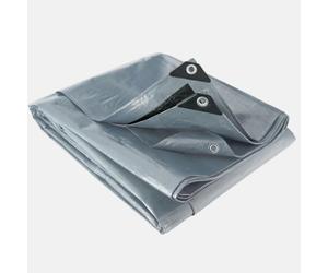 WerkaPro 10738 - Bâche Multifonctions - 2,40 x 3 m - 200g/m2 - Réversible - Grise et Noire