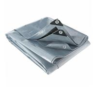 WerkaPro 10739 - Bâche Multifonctions - 3,80 x 4,80 m - 200g/m2 - Réversible - Grise et Noire