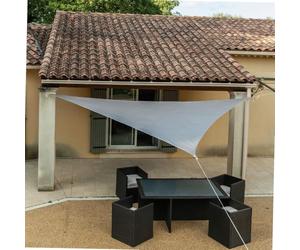 WerkaPro 11122 - Toile d'Ombrage Ajourée - 160 g/m2 - En Polyester - Triangulaire - 5 x 5 x 5 m - Taupe - Pour Balcon, terrasse et Jardin