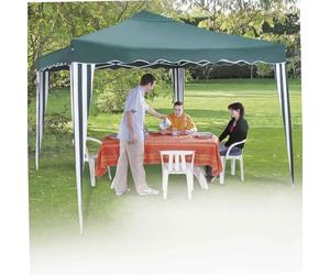 Werkapro Tente Pliable 3X3m Verte | Léger, usage extérieur et barbecue, montage rapide, sac de transport inclus, tubes section 25 x 25 mm, hauteur 2,5 m