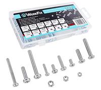 WERKFIX Coffret Vis et Boulons Écrous 320 pièces. Assortiment Vis M3 M4 M5 à tête plate et ronde. 9 types de vis 3 types de boulons DIN 965